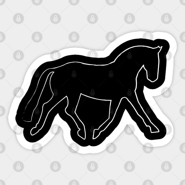 Dressage Horse Simple Line Brushed Sticker by DickinsonDesign